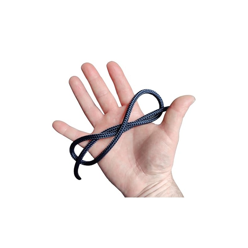 6mm Double Braided Polyester Sailing Rope Marine Grade (Navy, 4