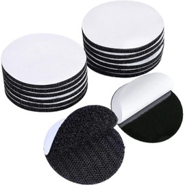ALLVD Velcro Strong Velcro Tape with Double Sided Tape with Double Sided Tape Round Diameter 2.0 inches (50 mm) Male and Female Heat Resistant Waterproof Set of 20 Black