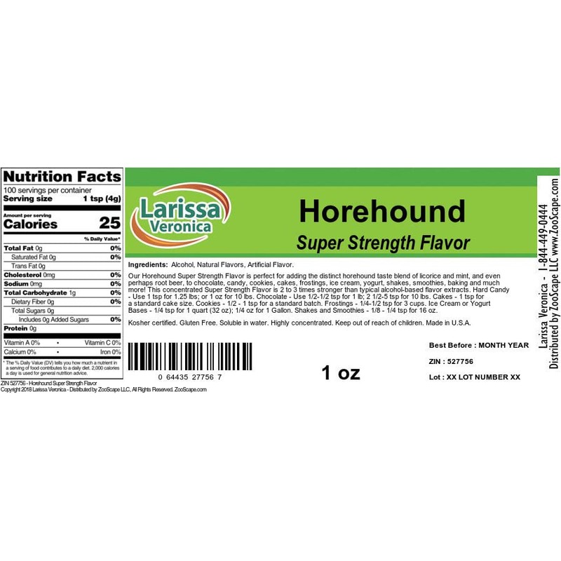 Horehound Super Strength Flavor (1 oz, ZIN: 527756)