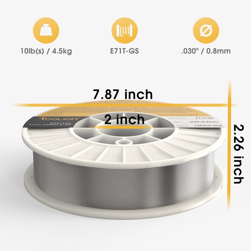 TOOLIOM E71T-GS .030" Diameter 10-Pound Spool Flux Core Self-shielded Mig