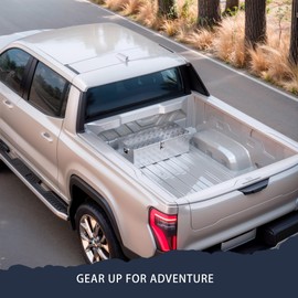 ARKSEN 30" Heavy Duty Aluminum Truck Bed Tool Box, 5-Bar Tread Plate Pickup Truck Storage Toolbox with Side Handles, Lock & 2 Keys, Weather Resistant Tool Chest for Truck, RV, Trailer - Silver