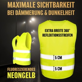 HELDENWERK Car High Visibility Vest 2023/2024 Can Be Used Europe-Wide - Reflective Safety Vests Including Children's Vest (4 Pieces + 1) - Safety Vest, Breakdown Vest