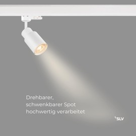 SLV Puri 2.0 Tube Rail Spotlight for 3 Phase Rail System White / White