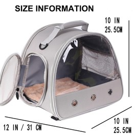 Bearded Dragon Travel Carrier, Space Capsule Clear Bubble Window Small Animal Travel Backpack for Hedgehog Rat Parrot Bird Bearded Dragon, Snake,Airline Approved (Grey, Carrier)