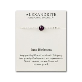 Philip Jones June (Alexandrite) Birthstone Anklet Created with Zircondia® Crystals