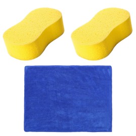 2 Pcs Car Cleaning Sponges, 1 Car Wash Cloth, Car Cleaning Sponge, Wheel Cleaning Sponge, Car Window Cleaning Accessories