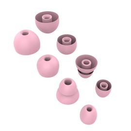 Replacement Eartips Silicone Earbuds Buds Set Compatible with Beats Powerbeat 2 Powerbeat 3 Stereo Wireless Headphones (4 Pair, Pink)