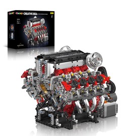 Sosuy Supercar V8 Motorized Model Engine Building Block Kit – Electric Drive, Realistic Working Replica, STEM Engineering Educational Toy Gift for Kids Adults Boys Girls 2718+Pcs