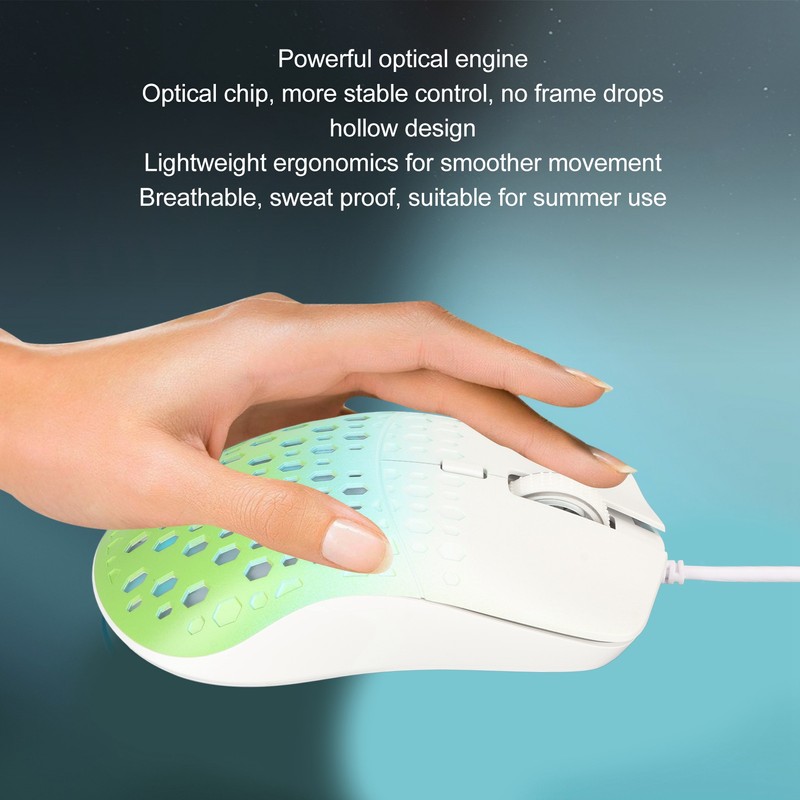 Wired Gaming Mouse with 7 RGB 3600DPI Lightweight Ergonomics Breathable