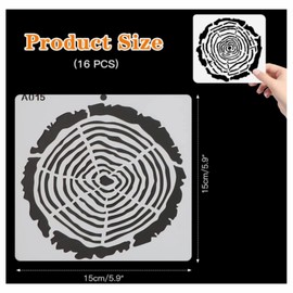 DACUAN Craft Stencil Set, 16pcs Art Templates for Crafts, Reusable Painting Template Stencils, DIY Scrapbook Plastic Stencils for Painting on Wood, Home Wall, DIY Supplies