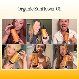 Maple Holistics- Aceite de girasol orgánico para la piel, el cabello y las uñas: aceite de semilla de girasol 100% puro para el cuidado orgánico de la piel y el cabello.