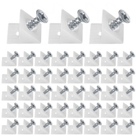Pack of 150 Back Wall Connectors, Drawer Wedges, Hanging Drawer Bases, Cabinet Back Wall, Plastic Back Wall Holder with Screws - White (150)