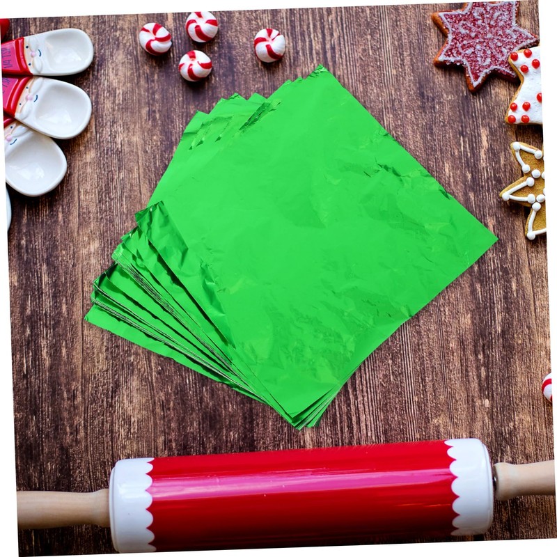 FUNOMOCYA 100pcs Aluminum Foil Wrapping 20x20cm Candy Wrapper Tin Foil