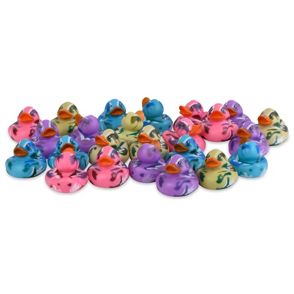 24-Pack Camo Rubber Ducks: Fun Unique Military-Inspired Bath Toys for