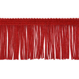 Trims By The Yard 2" Chainette Fringe Trim, Polyester-Made Decorative Fringe Trim, Versatile Fringes for Costumes, Uniforms, Home Decor, and Party Decorations, 5 Yards, Red