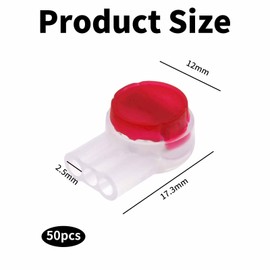 Wjelet Pack of 50 UR2 Connectors, Single Core Connector for Telephone Cable, 3-Port Cable Connector, Telephone Cable Connection for Quick Installation