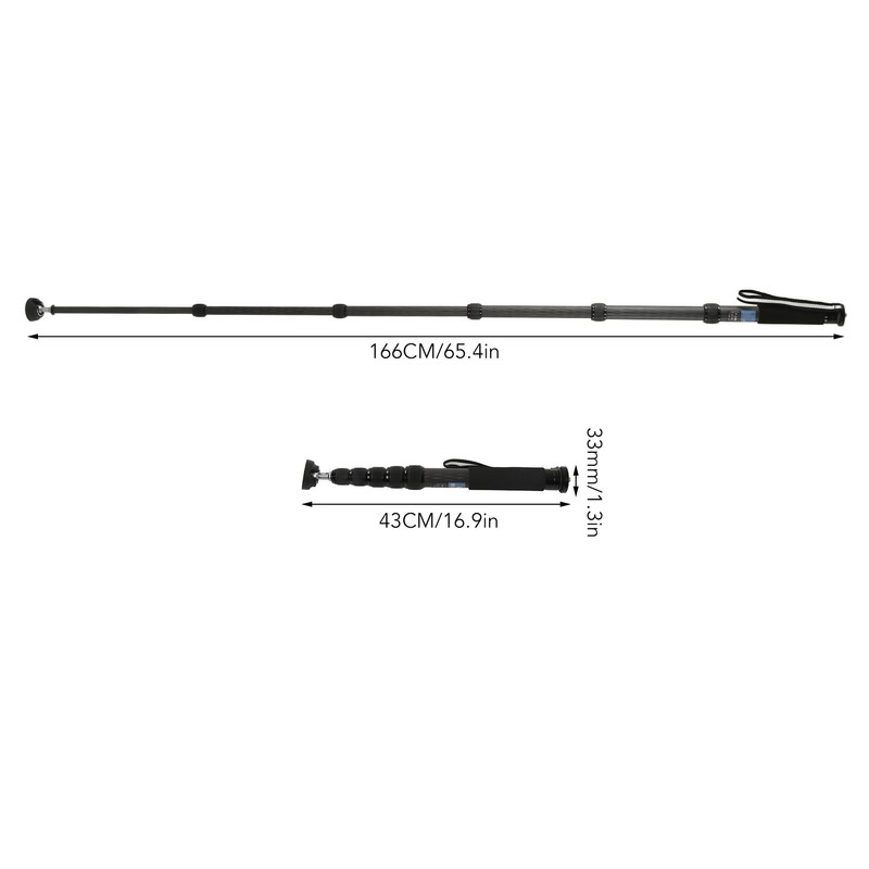 10 Layer Carbon Fiber Monopod Portable 6 Section Telescopic SLR