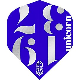 Unicorn UltraFly Dart Flights | Origins Blue Design | Big Wing Shape| Ultra Durable 100 Micron Polyester PET