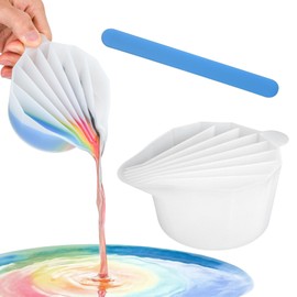 Silicone Split Cups for Paint Pouring, Reusable Paint Pour Cup Resin Acrylic Paint Mixing Cups with Dividers, Fluid Art Pour DIY Resin Molds for DIY Making Resin Acrylic Paint Pouring (8 Channels)