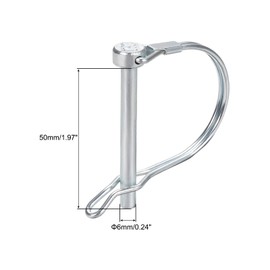 sourcing map 2Pcs 1/4" Dia Trailer Coupler Pin, 2" Long Coupler Pin Shaft Locking Pin, Round Pto Pin for Farm Trailers Wagons Lawn Hitches and Garden