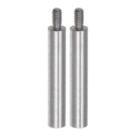 sourcing map 2pcs Dial Digital Indicator Extension Stem Rod 50mm Length 4.5mm Diameter M2.5 Thread High Speed Steel for Height Depth Gauge, Silver Tone