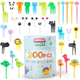 DOUDOULE 200PCS Food Picks for Kids with Storage Box
