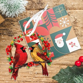 AXIARA Sympathy Gifts for Loss of Loved One - Two Layer Wooden Cardinal Christmas Ornaments 2025 - Cardinal Gifts for Women Men, Memorial Gift, Bereavement Gift Idea, Cardinals for Christmas Tree