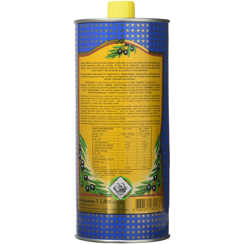 Nicolas Alziari Extra Virgin Olive Oil 34 Fl.oz (1L)