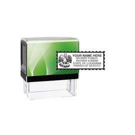 Hubco Printer 40 Self Inking Notary Stamp - Louisiana (Green Case)