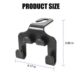 Sandfren Car Seat Headrest Hook, 4 in 1 Multi-Use Vehicle Seatback Storage Hanger for Purse Handbag Coat, Space-Saving Auto Rear Seat Hanging Organizer Hook, Universal for SUV Truck Sedan