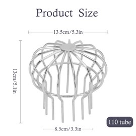 Stainless Steel Downpipe Protection, Gutter Protection, Gutter Downpipe Protection, Downpipe Leaf Catcher, Downpipe Protection, 110 mm, Gutter Guard Strainer to Stop Moss, Mud, Mud, Balls, Silver