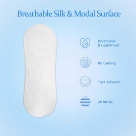 Silky-Smooth Modal Panty Liners - Ultra-Thin Daily Protection, Light Absorbency & Breathable Design, Unscented for Women & Teens - 40 Count (Outstanding Comfort)
