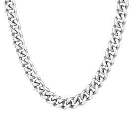 Jewellery Mens & Womens Stainless Steel Necklace 9mm 26 inch Curb Link Chain