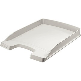 Leitz Leitz Briefkorb Flach A4, Briefablage in Premium-Qualität, Stapelbares Ablagefach als Schreibtisch-Organizer, Kombinierbar mit Plus-Serie, Grau, 52370085