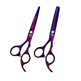 Purple Dragon 6.0 inch Professional Purple Salon Hair Cutting Shears and Thinning Scissors - Perfect for Barber, Hairstylist, Hairdresser and Home Use