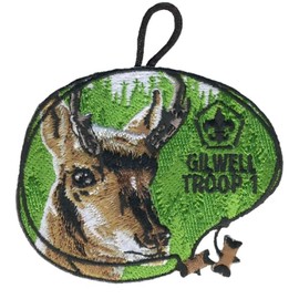 Wood Badge Antelope Critter with Beads Embroidered Patch - Gilwell Troop 1 - ClassB