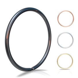 Tiny Black Nose Ring hoop - 24 gauge snug Nose Hoop thin nose Piercings hoops - nose piercing rings