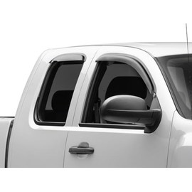 RedRock Window Deflectors; Front and Rear; Smoked Compatible For 07-13 Silverado 1500 Extended Cab