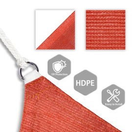 Patio Paradise 10' x 15' Sun Shade Sail Rectangle Canopy Patio Cover Sunlight Block Awning Heavy Duty Commercial Grade for Backyard Lawn Garden Outdoor Activities, Red