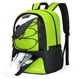 Goloni Soccer Bag, Basketball Bag with Ball Compartment & Shoe Compartment,Large Soccer Backpack for Basketball,Soccer,Volleyball,Gym