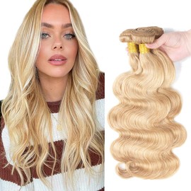 28 30 32 Inch P27/613 Human Hair Bundles Brazilian Honey Blonde Body Wave Two Tone Ombre 613 Hair Extensions