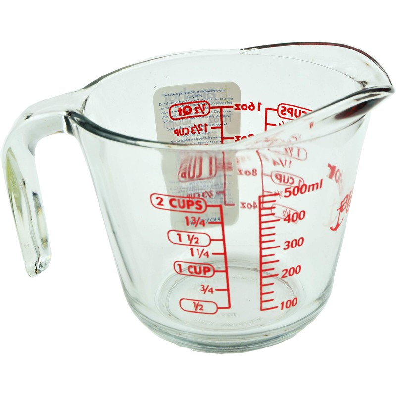 Anchor Hocking 2 Cup (16 Ounce) Glass Measuring Cup, clear