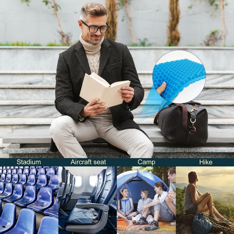 Travel Seat Cushion,Portable Airplane & Stadium Cushion,Gel Grid Design for