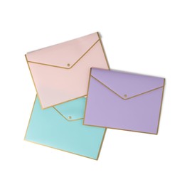 U Brands® Polypropylene Document Holders, 1/2" Expansion, Letter Size, Assorted Pastels, Pack Of 3 Holders