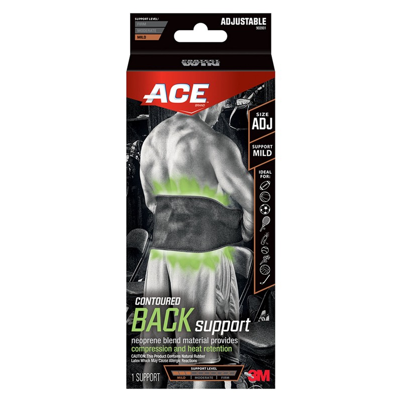 Ace Adjustable Contoured Back Support, 0.50 Pound