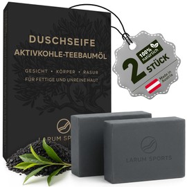 Larum Sports Black Soap - Against Acne and Pimples, 2 x 85 g