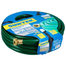 Surtek M12T15 Manguera para jardín tramada con conector metálico 1/2", 15 m