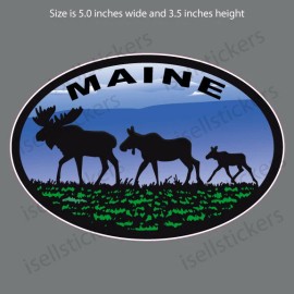 Oracal OD-117 Maine Moose Crossing Vinyl Car Truck Window Decal Bumper Sticker