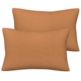 Pobibaby - 2 Pack Premium Toddler Solid Pillowcase - Ultra Soft Jersey Knit - Crib & Kids Pillow, Travel Pillow Case Cover (Caramel Brown)