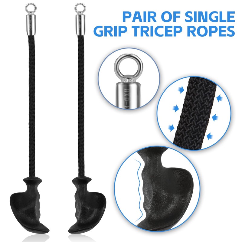 HXD-ERGO Single Tricep Rope, 2 Pieces Ergonomic Heavy Duty Tricep
